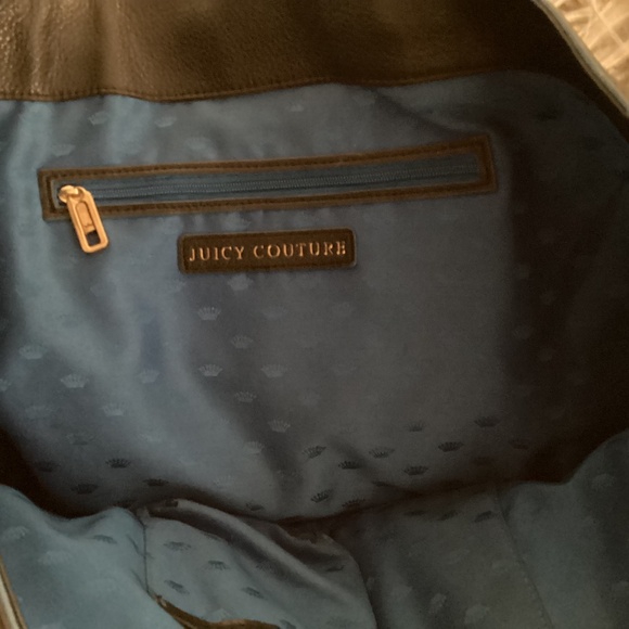 Juicy Couture Logo Crossbody Tote,Two Handles,Size Large,Color Black,Blue Preown